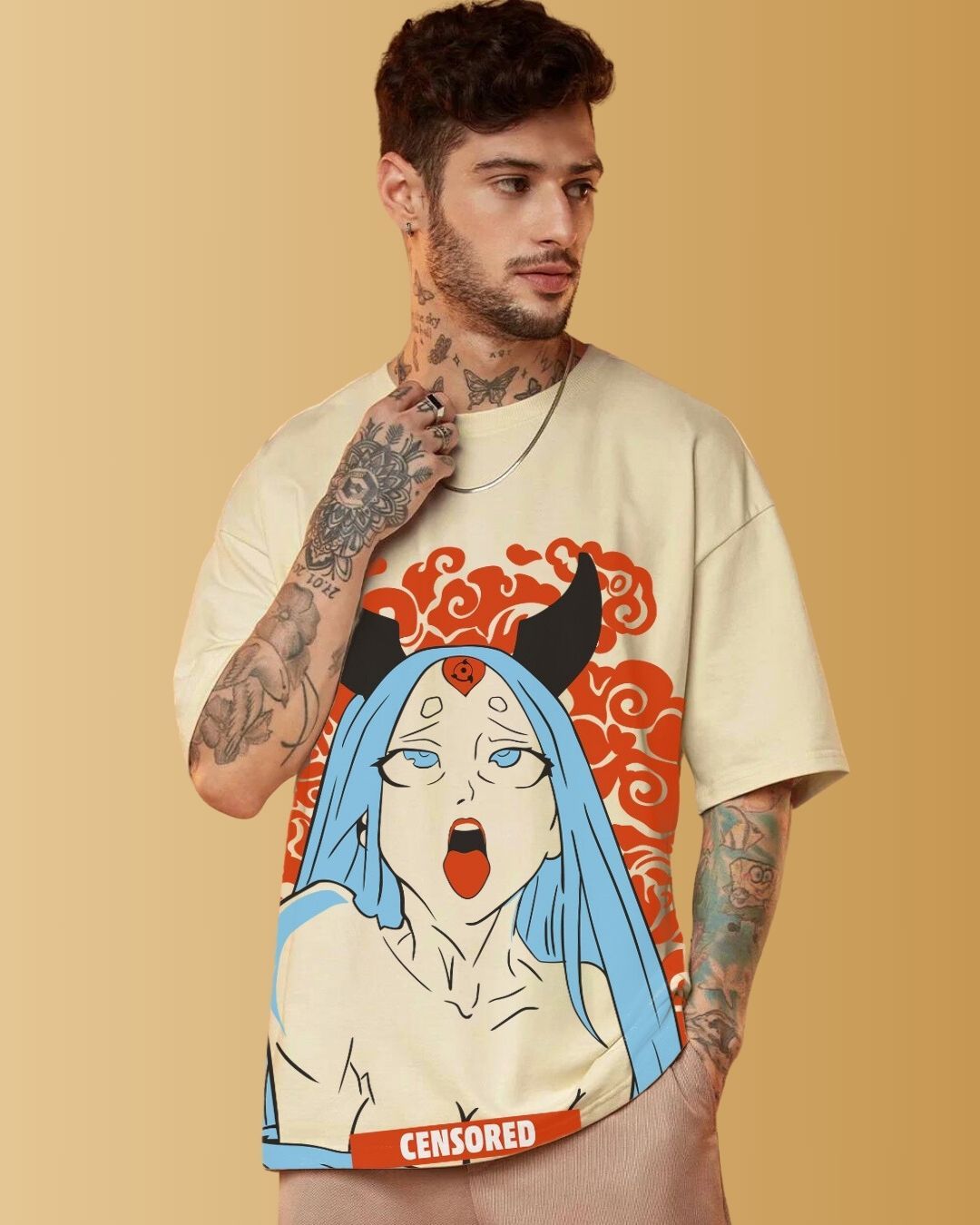 Fansarmy Kaguya Ahegao Oversized Anime T-shirt