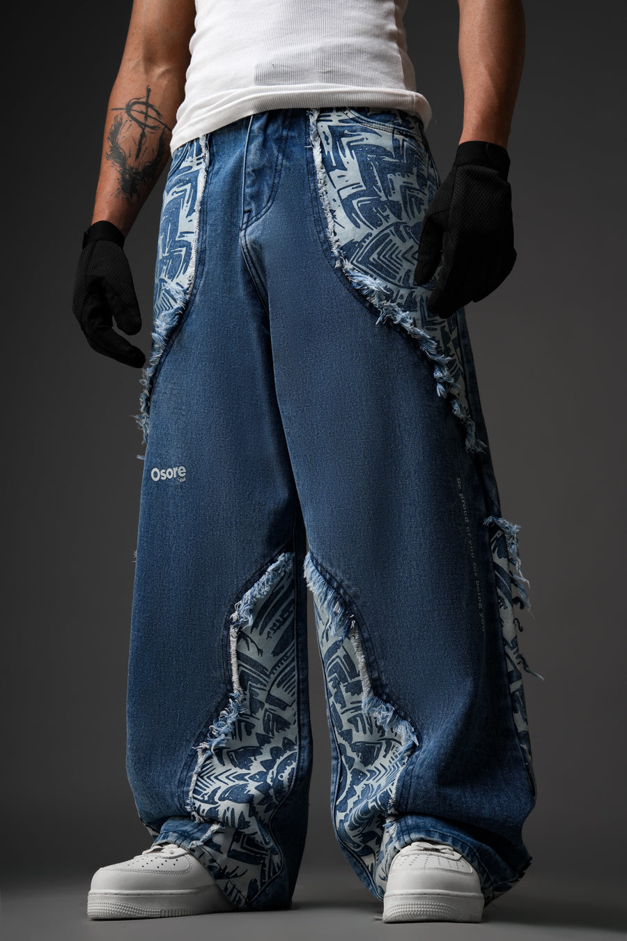 Groovee Cotton Denim Unisex Blue Color Designer Jeans Baggy Loose