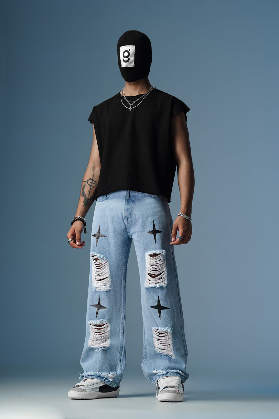 MADZEE STREET START RIPPED DENIM JEANS