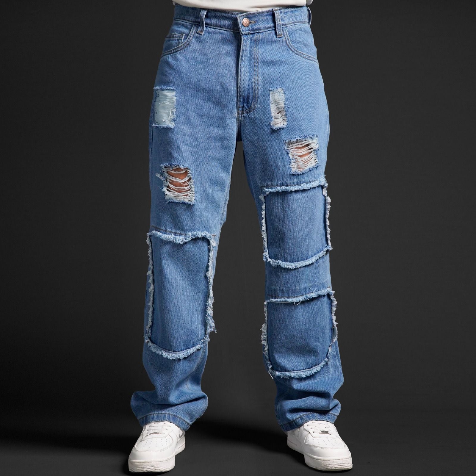 MADZEE RIPPED DENIM JEANS Blue