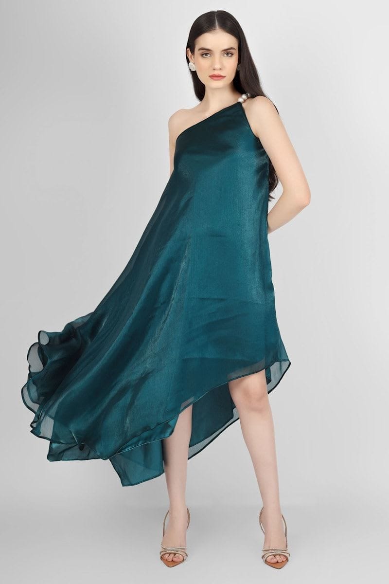 SHAPES and DRAPES One Shoulder high low Dress