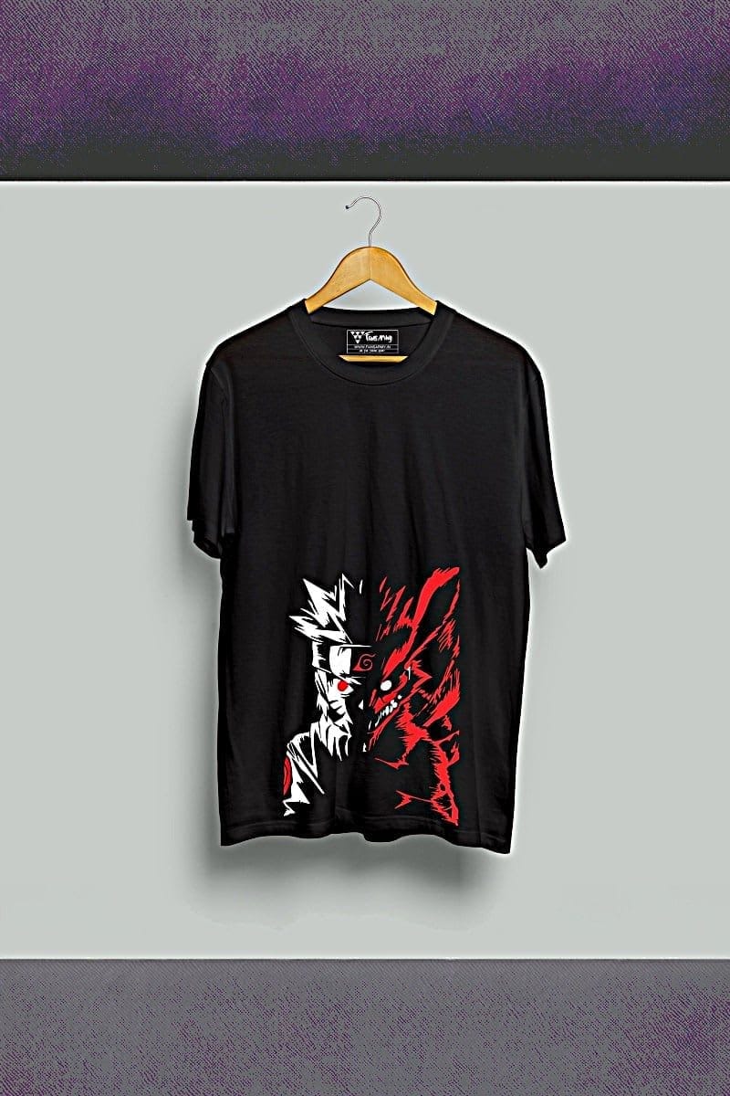 FANSARMY Naruto X Kurama Black T-shirt