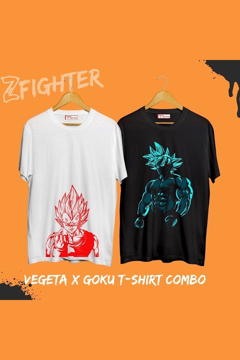 FANSARMY Goku X Vegeta Anime T-shirt Combo