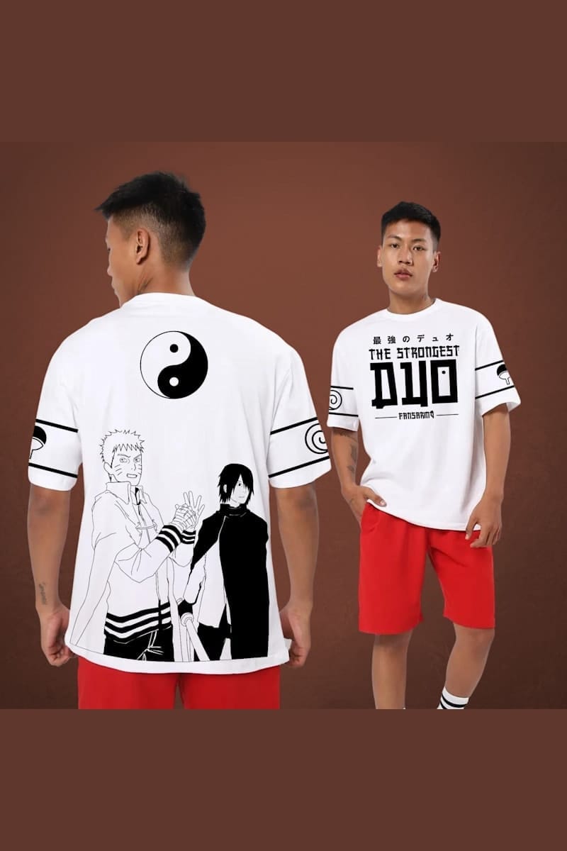 FANSARMY Naruto X Sasuke Oversize Anime T shirt