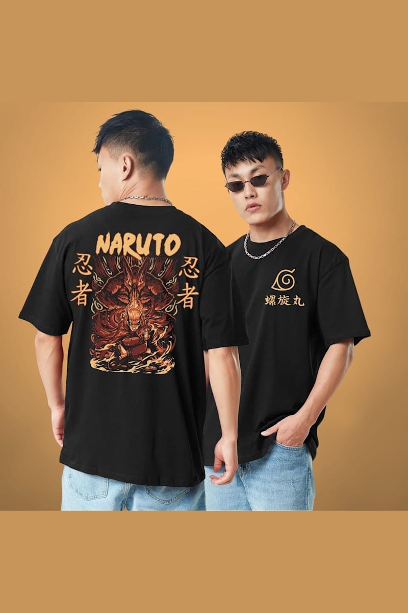 FANSARMY Naruto Kurama Oversize Anime T-shirt