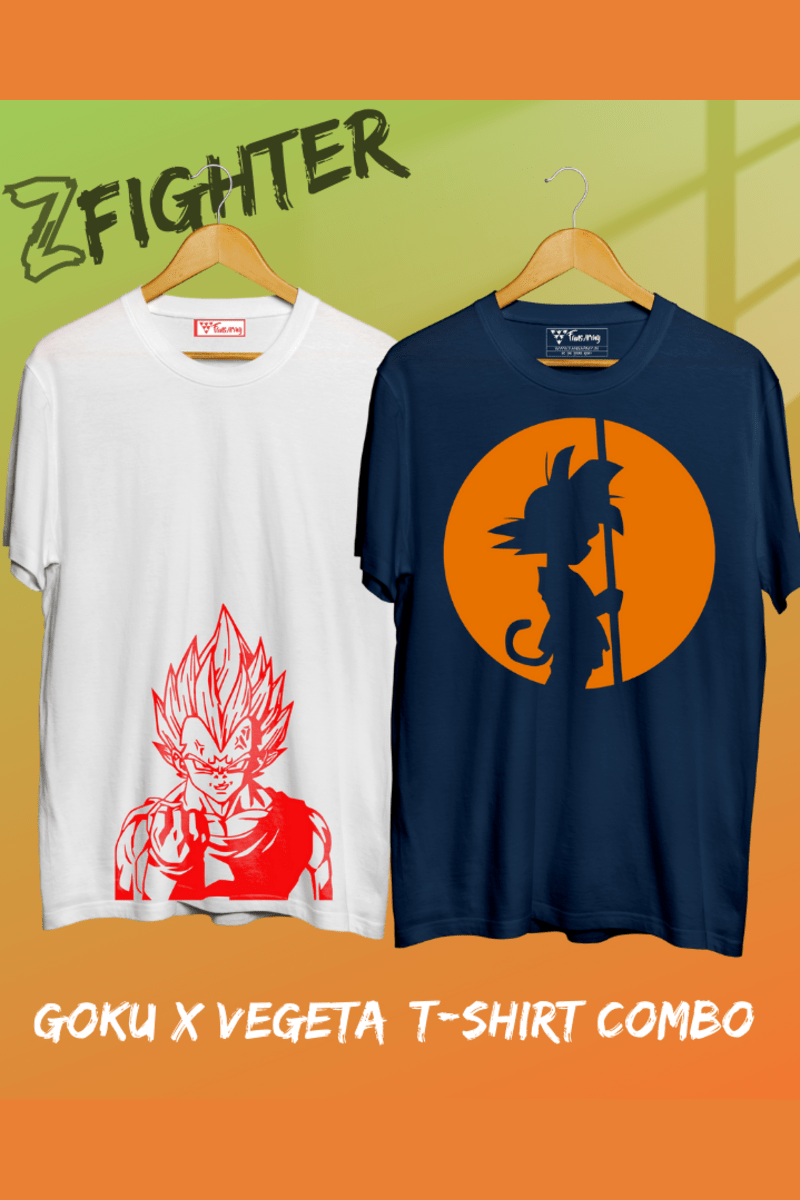 FANSARMY Little Goku X Vegeta T-shirt Combo