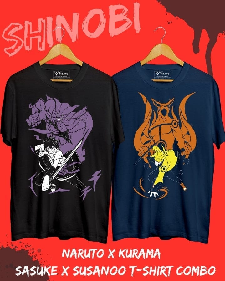 FANSARMY Naruto X Sasuke T-shirt Combo