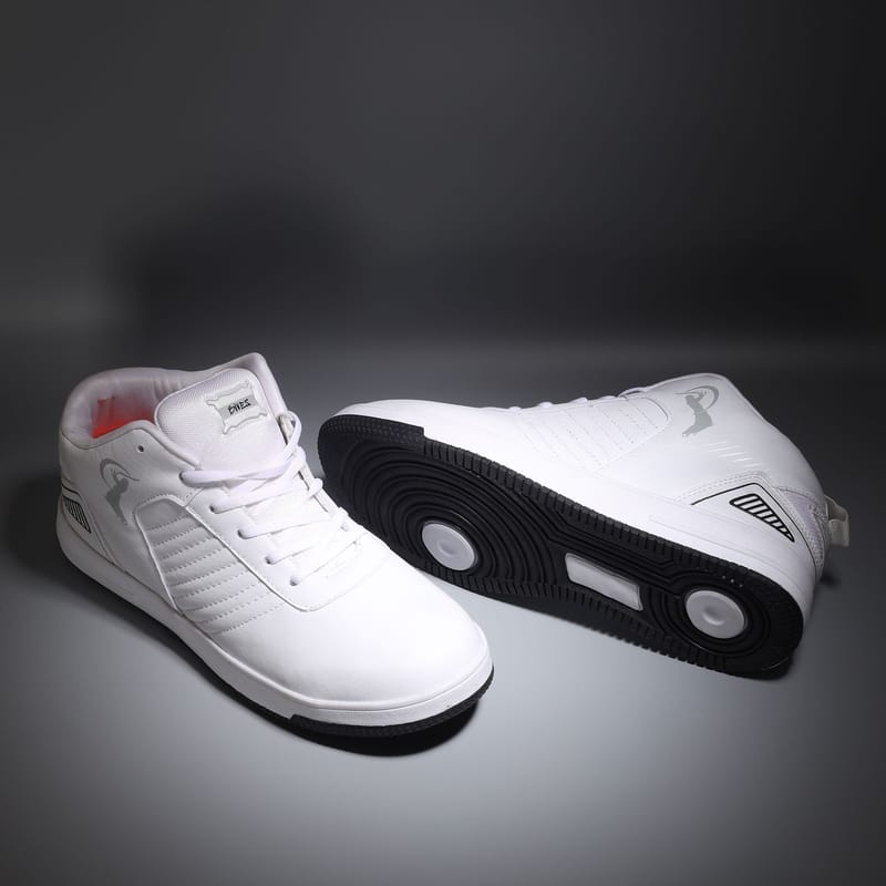 BIVES WHITE GREY SNEAKERS FOR MEN (TPR SOLE)