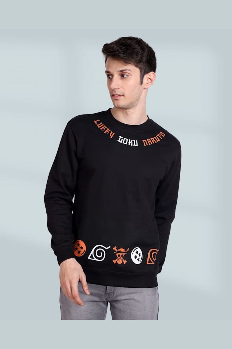 FANSARMY Naruto Luffy Goku Sweatshirt