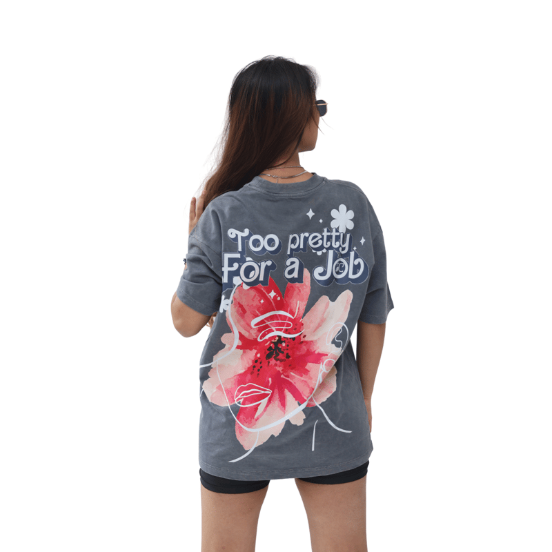 Alienscrib Too Pretty Oversized T shirt-100% French Terry Cotton