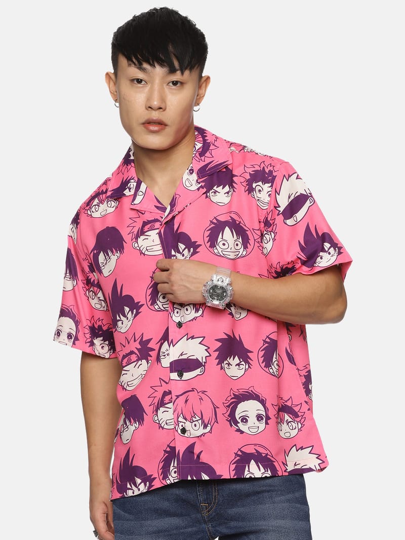 Fansarmy Chibi Faces Oversized Anime Shirt