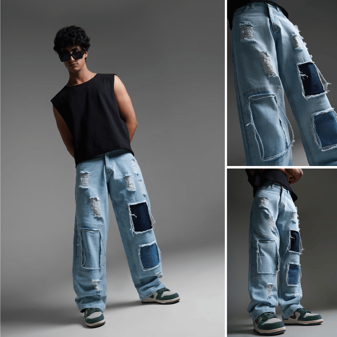 Loose Fit Ripped Denim Pants